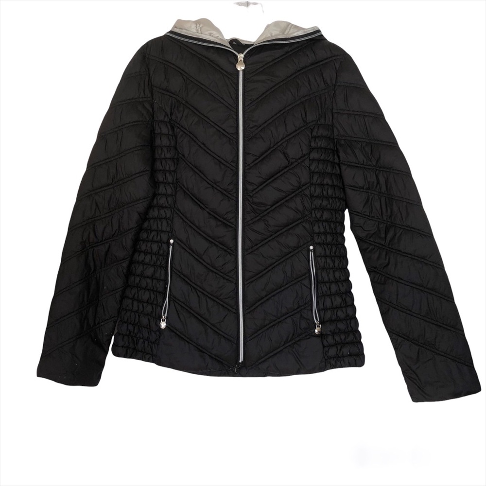 LAUNDRY BY SHELLI SEGAL Black Hooded Puffer Jacket